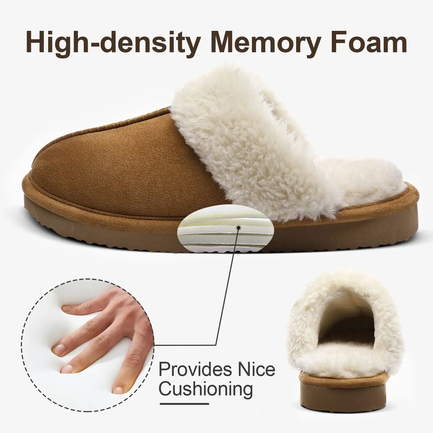 ComfyFur Women's Memory Foam Slippers