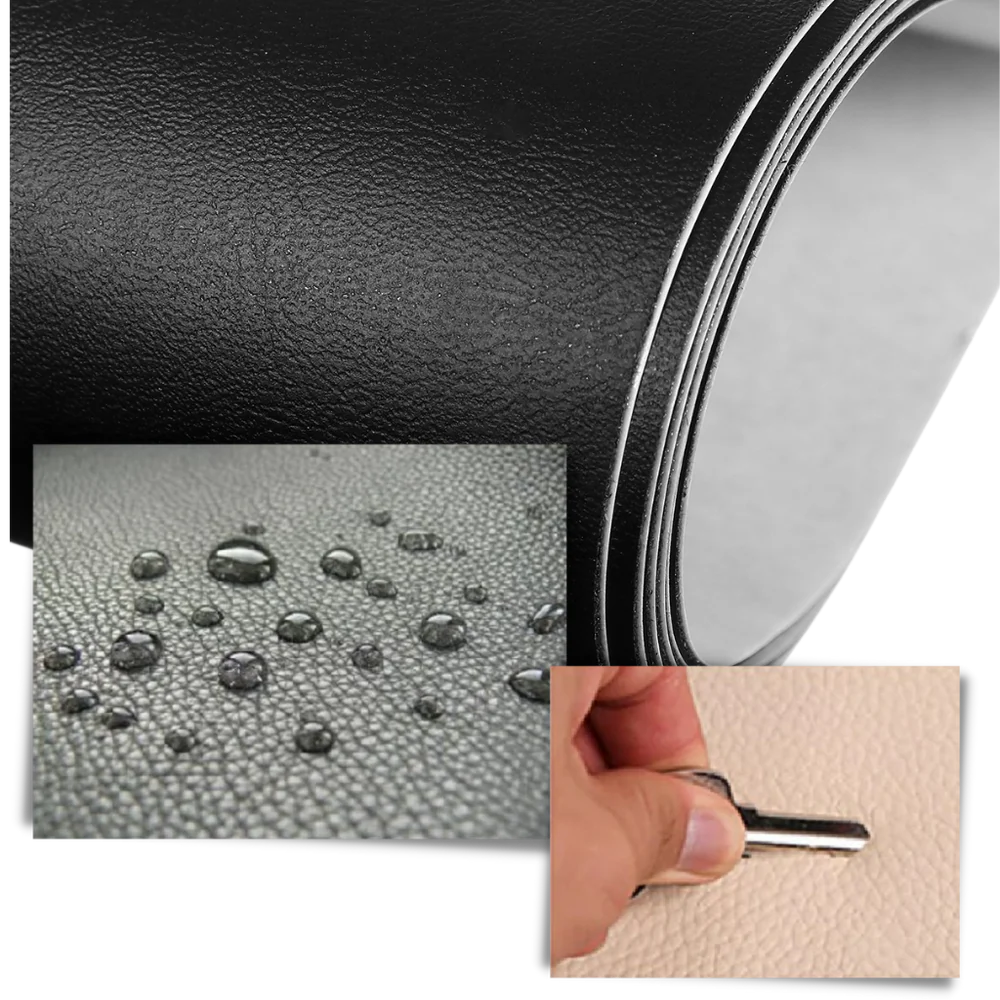 Self-adhesive leather repair patch