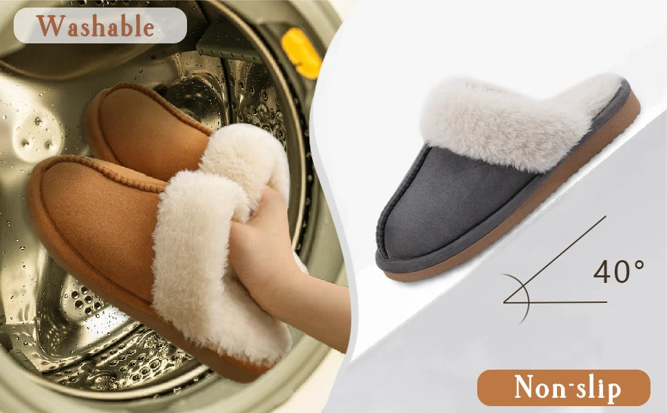 ComfyFur Women's Memory Foam Slippers
