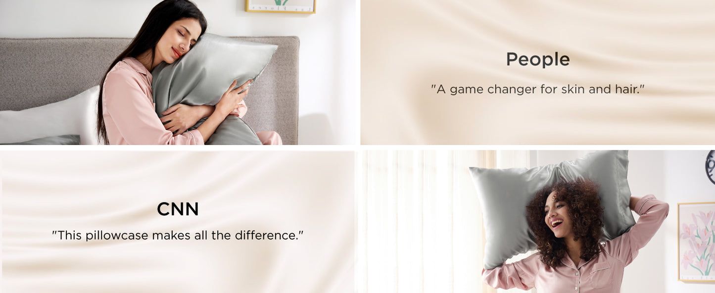 100% Natural Mulberry Silk Pillowcase – Soft, Cooling & Smooth for Hair & Skin