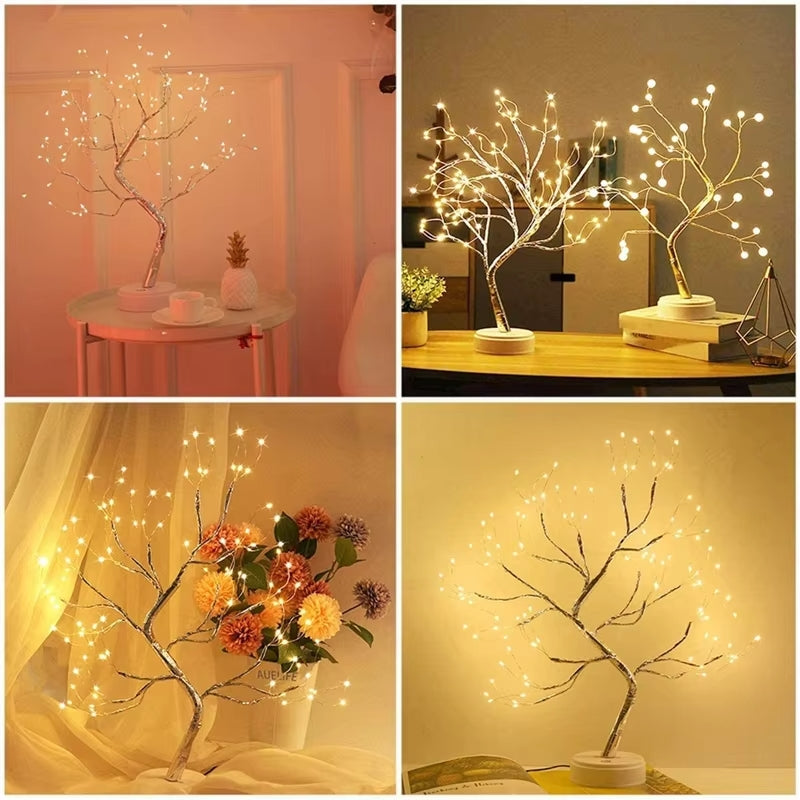 Mini Christmas Tree LED Night Light – Copper Wire Fairy Lights for Kids