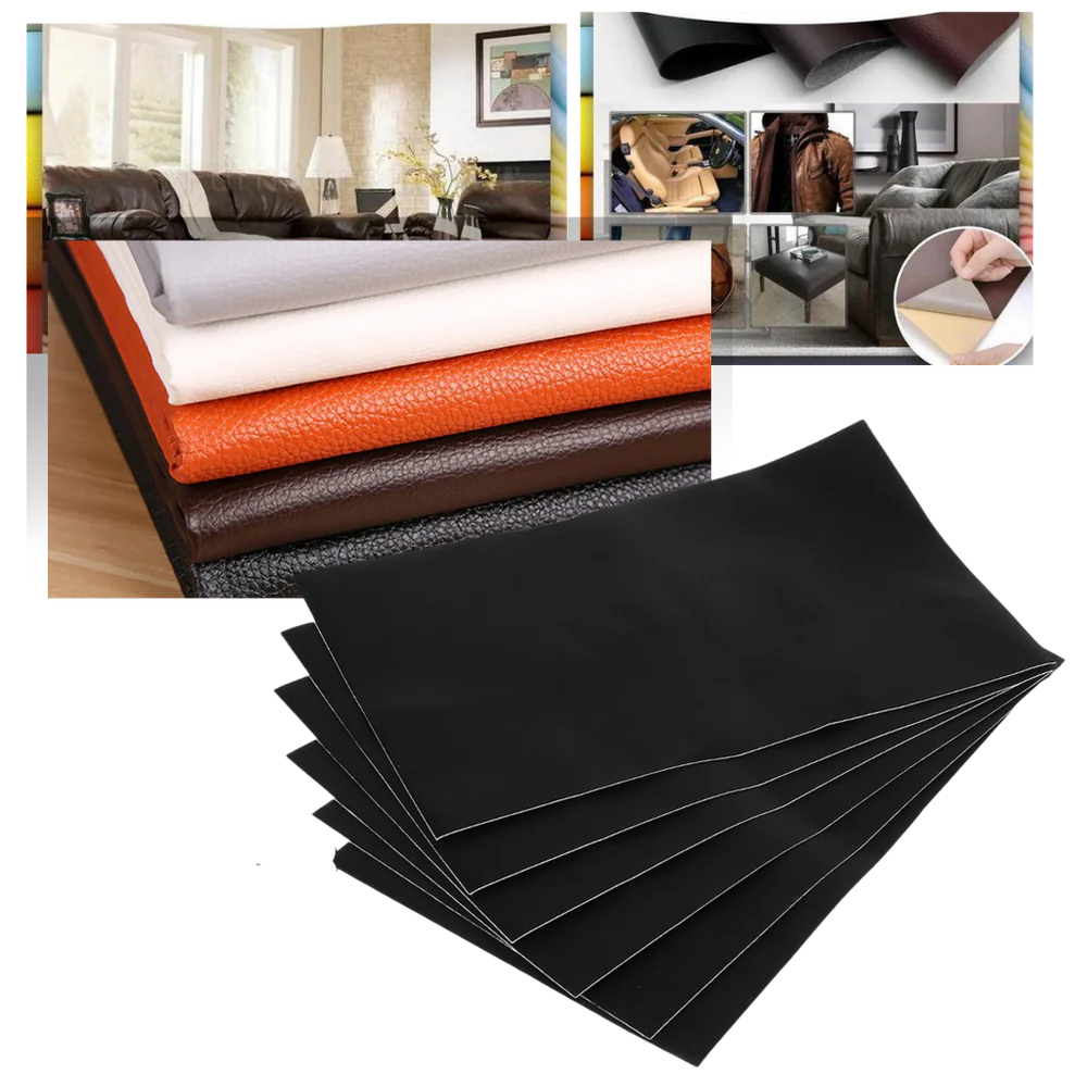 Self-adhesive leather repair patch