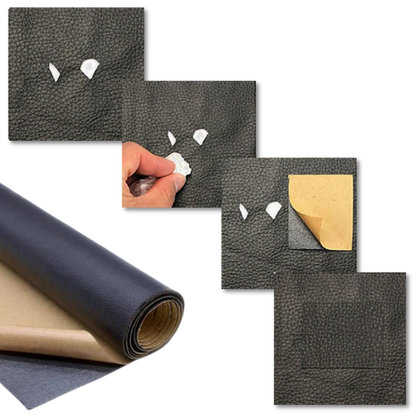 Self-adhesive leather repair patch