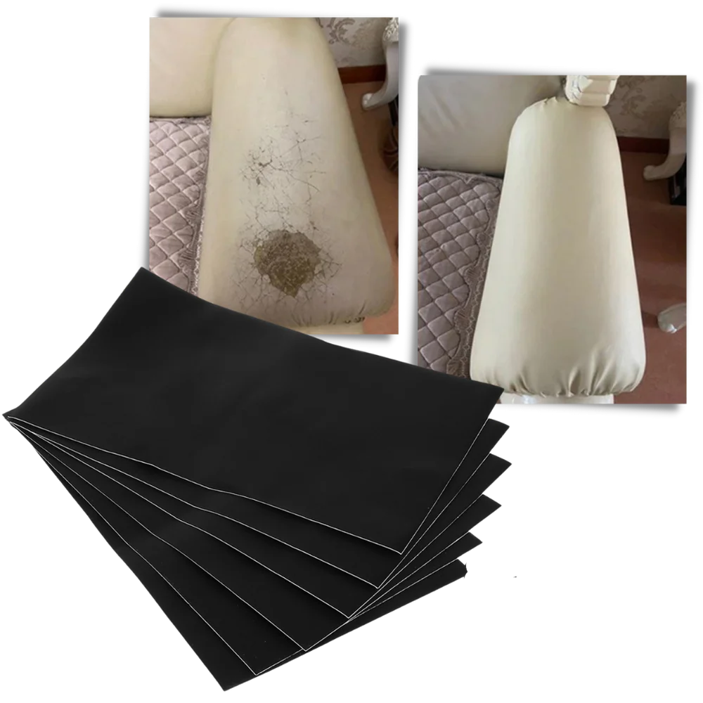 Self-adhesive leather repair patch