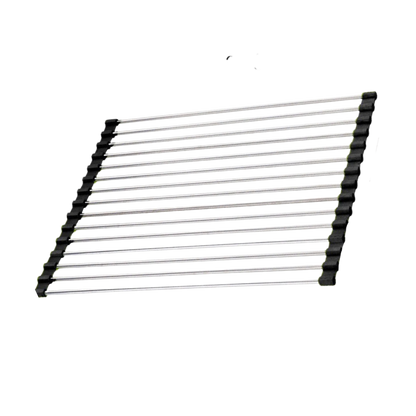 Roll-up stainless steel drainer for dishes and food