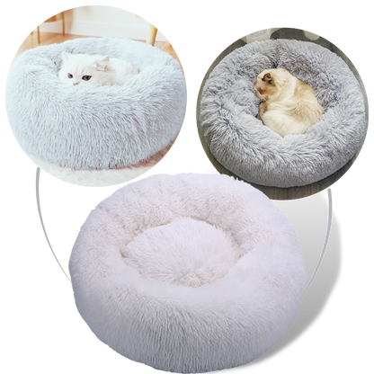 Fluffy Plush Donut Pet Bed